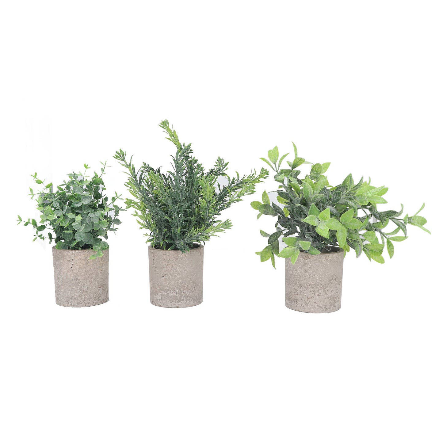 3 Pack Artificial Pot Plant Decorative Fake Faux Potted Eucalyptus Plants for Desktop Office