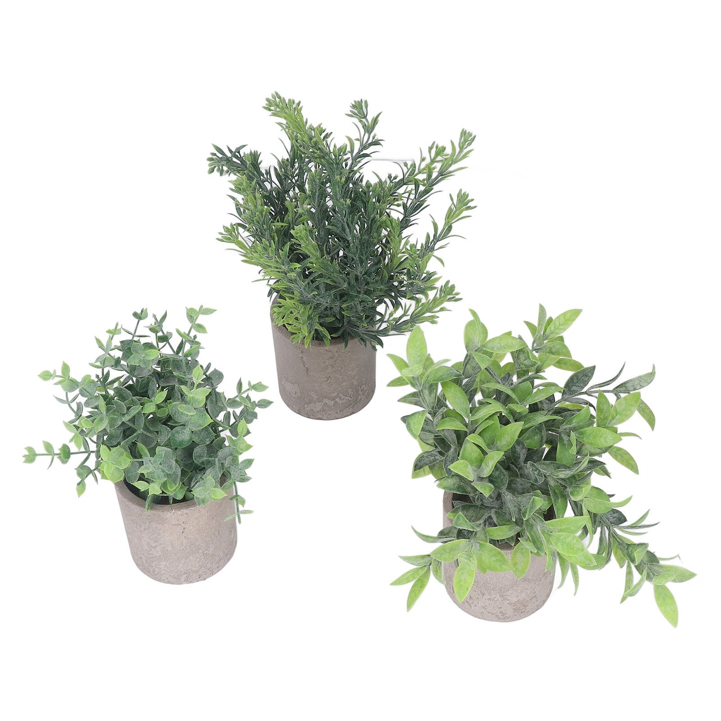 3 Pack Artificial Pot Plant Decorative Fake Faux Potted Eucalyptus Plants for Desktop Office