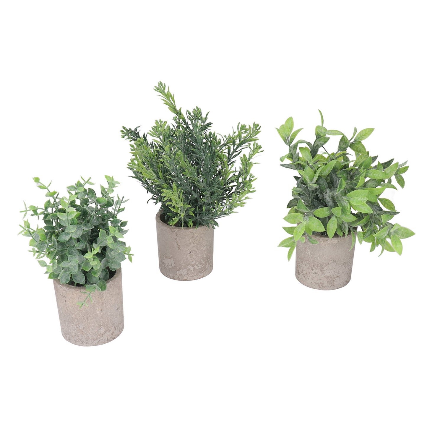 3 Pack Artificial Pot Plant Decorative Fake Faux Potted Eucalyptus Plants for Desktop Office