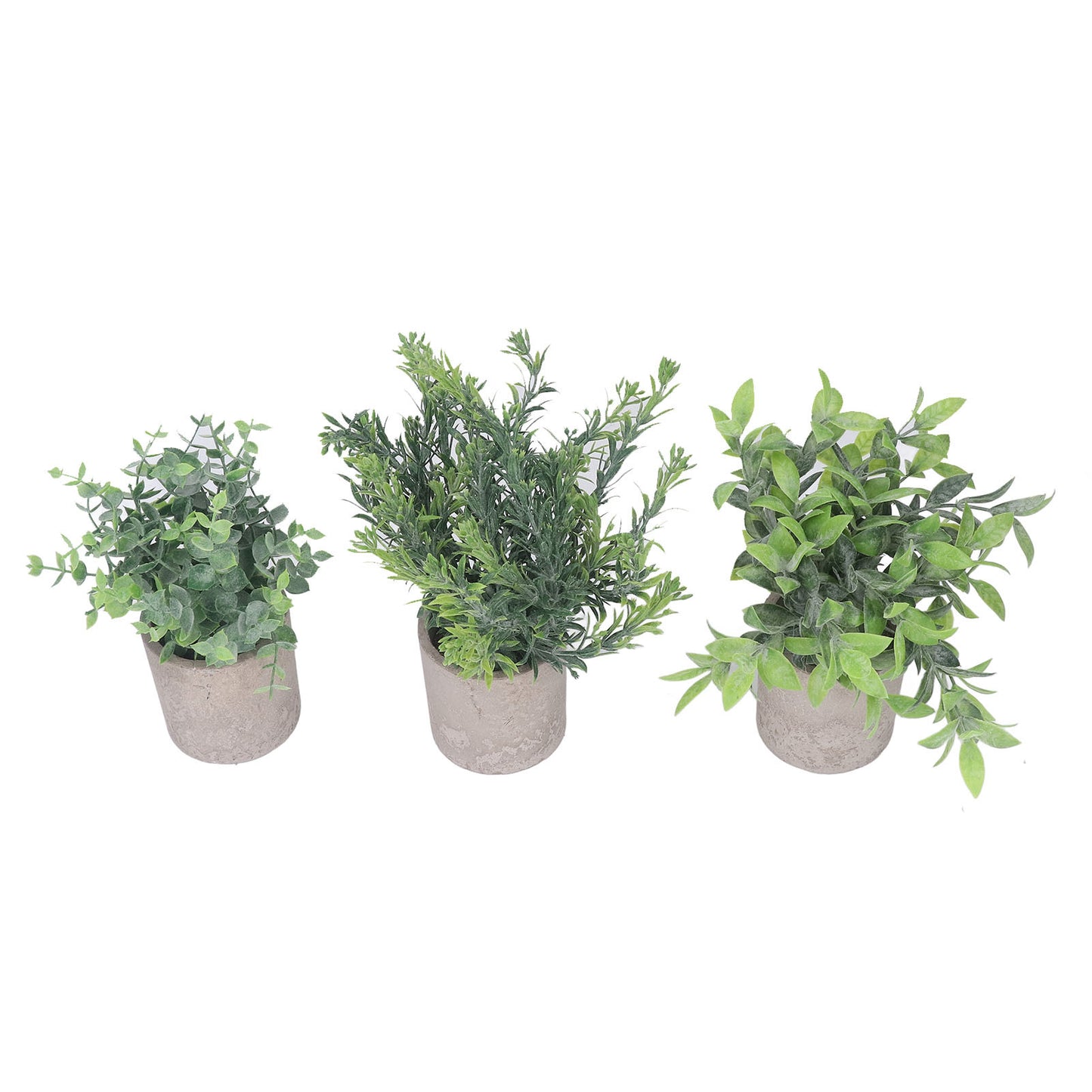 3 Pack Artificial Pot Plant Decorative Fake Faux Potted Eucalyptus Plants for Desktop Office