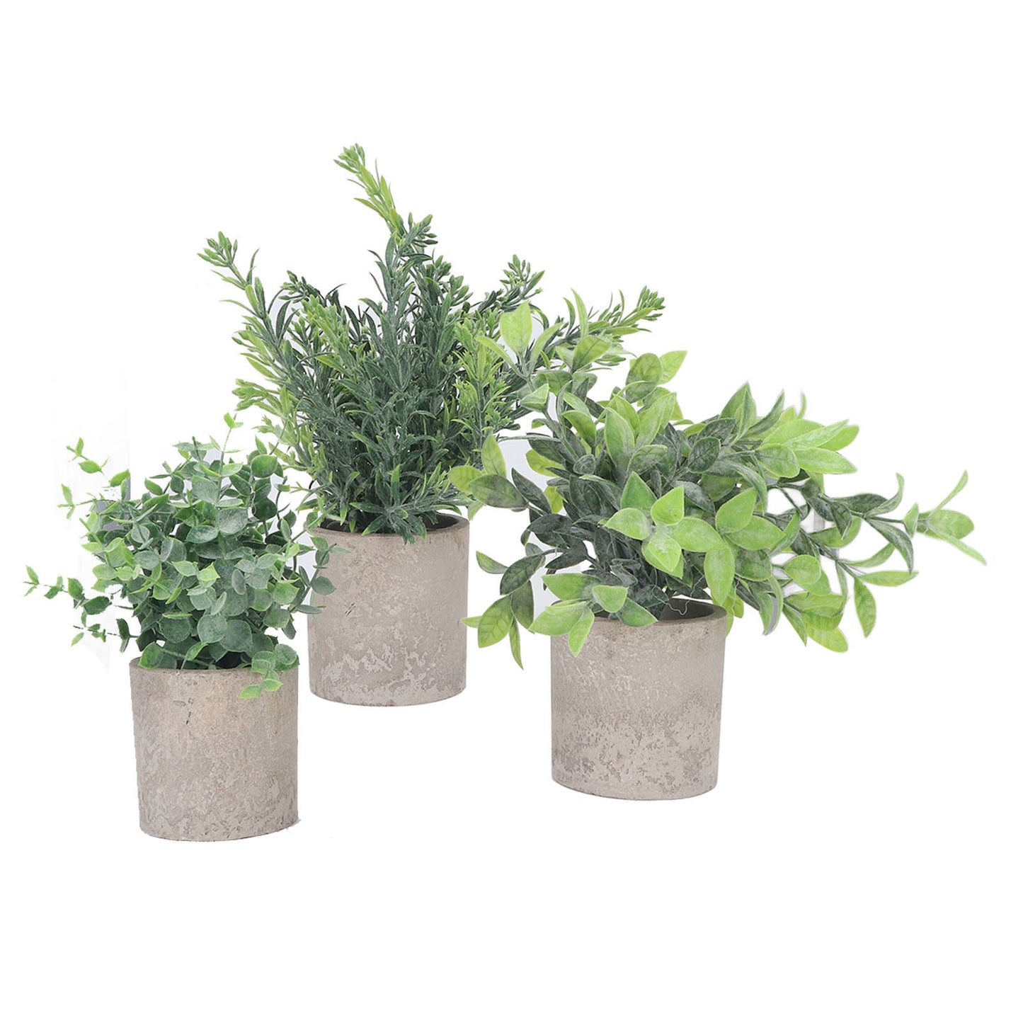 3 Pack Artificial Pot Plant Decorative Fake Faux Potted Eucalyptus Plants for Desktop Office