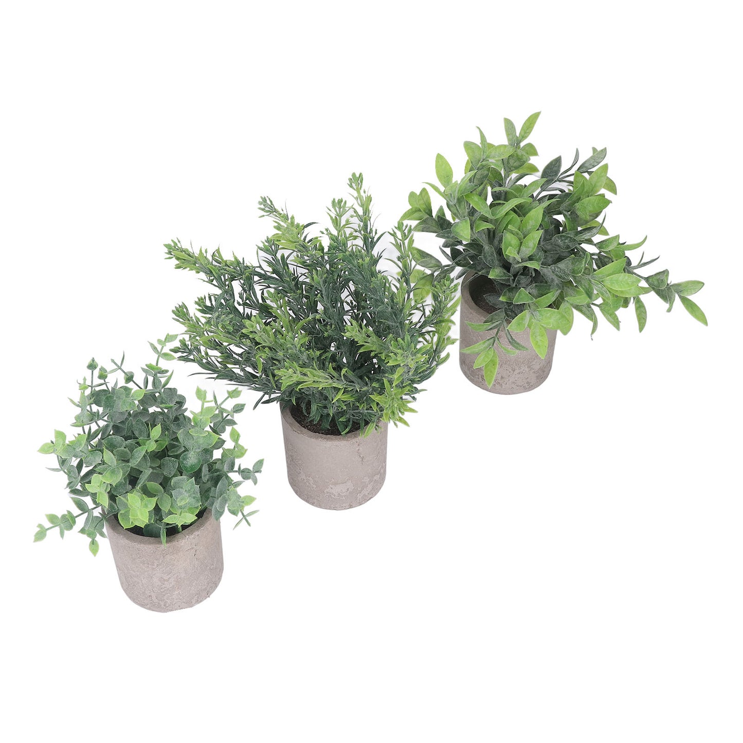 3 Pack Artificial Pot Plant Decorative Fake Faux Potted Eucalyptus Plants for Desktop Office